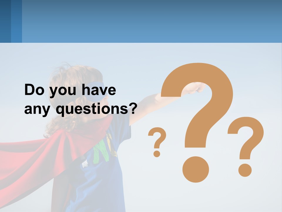 A Child In A Superhero Costume PowerPoint Template