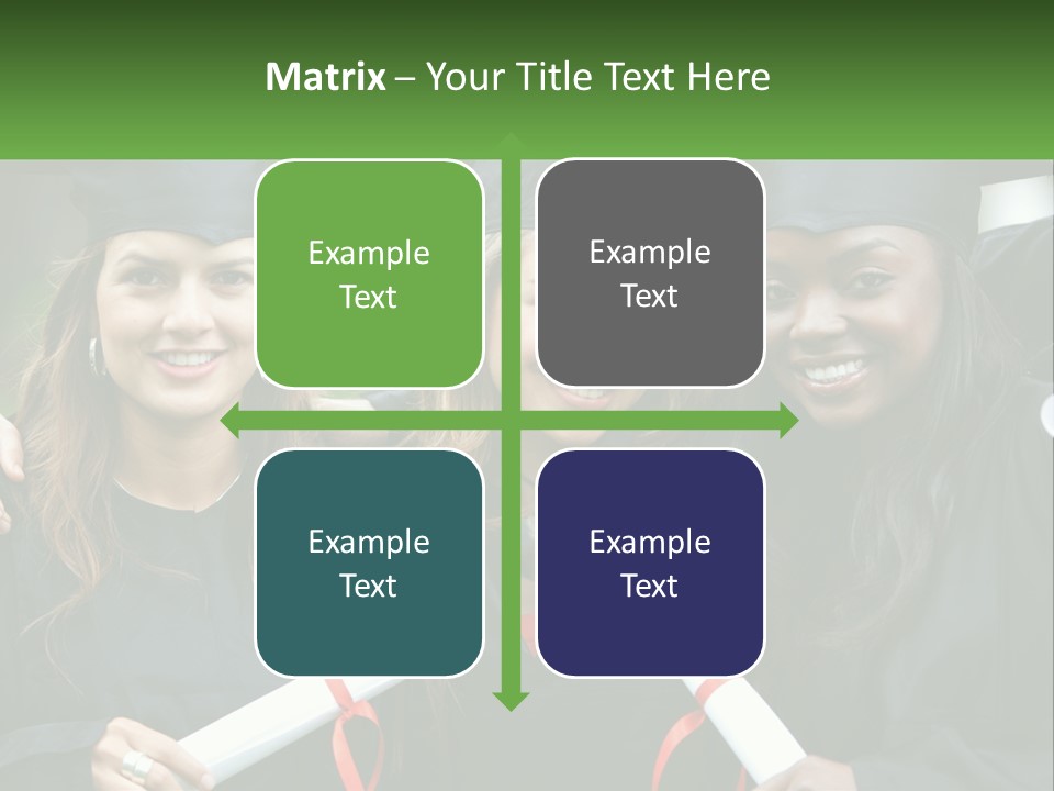 A Group Of Young Women In Graduation Gowns Posing For A Picture PowerPoint Template