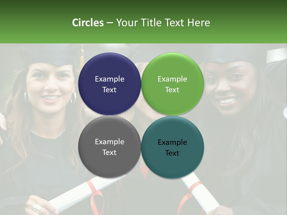 A Group Of Young Women In Graduation Gowns Posing For A Picture PowerPoint Template