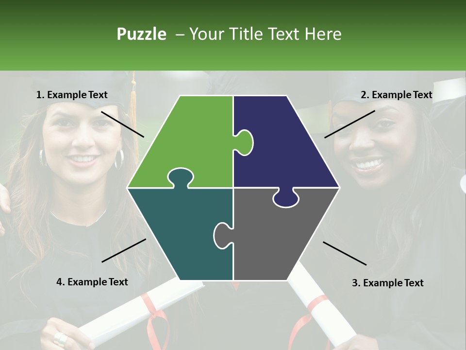 A Group Of Young Women In Graduation Gowns Posing For A Picture PowerPoint Template