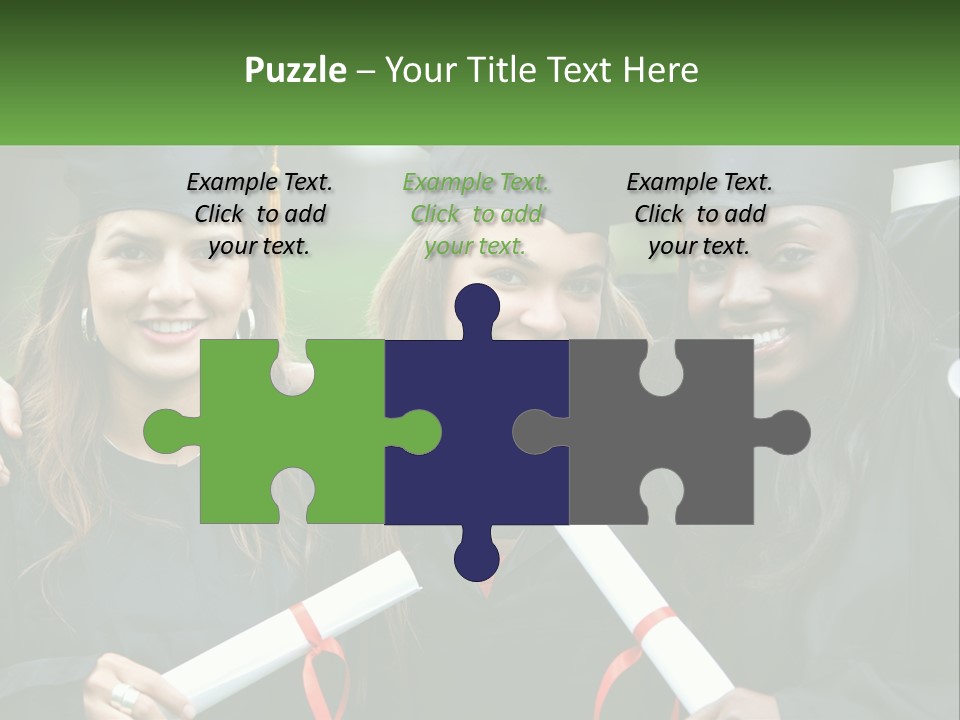 A Group Of Young Women In Graduation Gowns Posing For A Picture PowerPoint Template