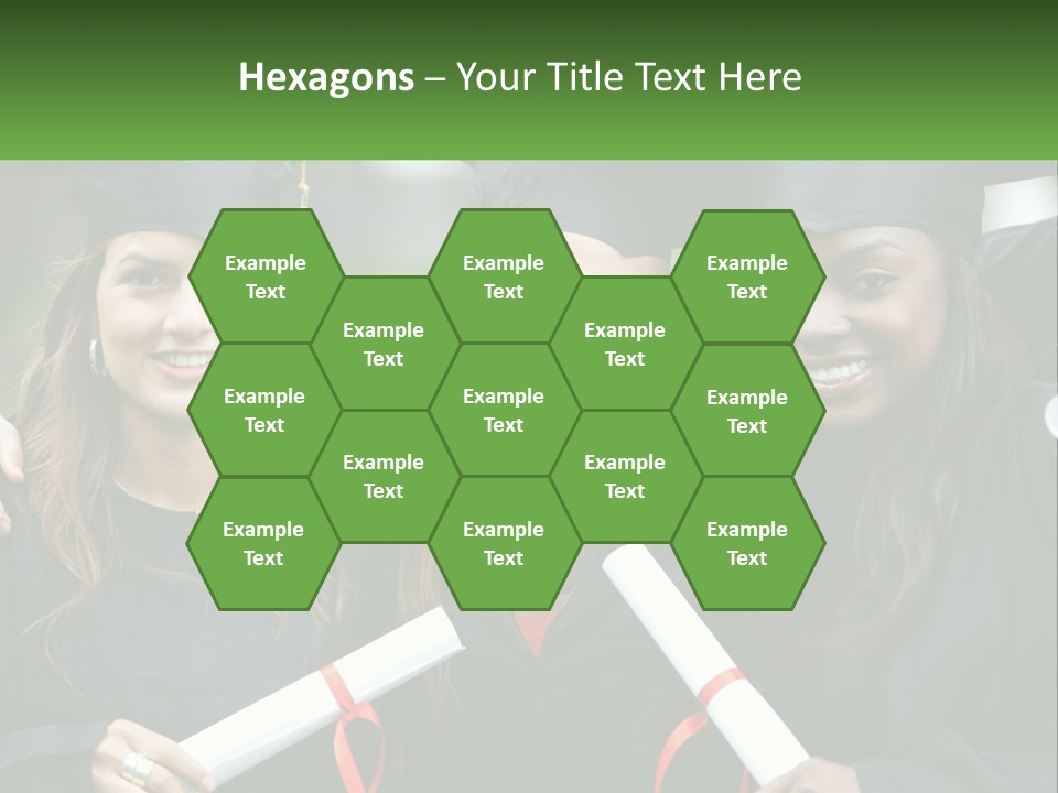 A Group Of Young Women In Graduation Gowns Posing For A Picture PowerPoint Template