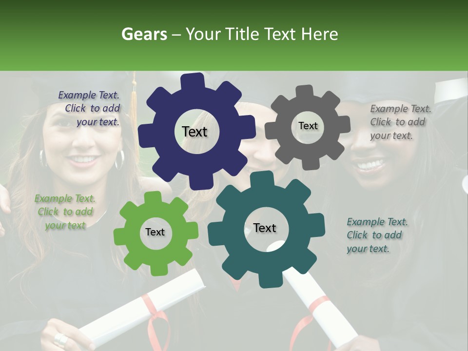 A Group Of Young Women In Graduation Gowns Posing For A Picture PowerPoint Template