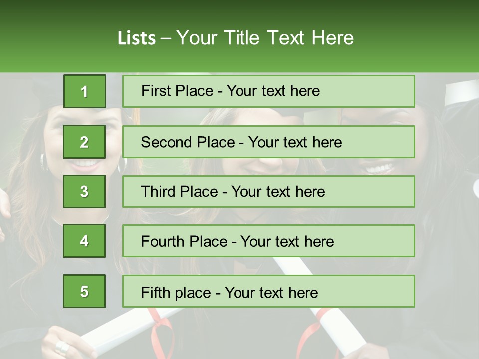 A Group Of Young Women In Graduation Gowns Posing For A Picture PowerPoint Template