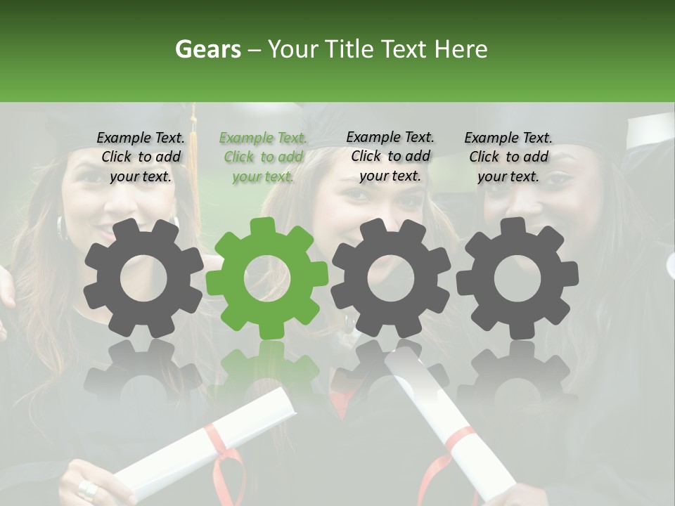 A Group Of Young Women In Graduation Gowns Posing For A Picture PowerPoint Template