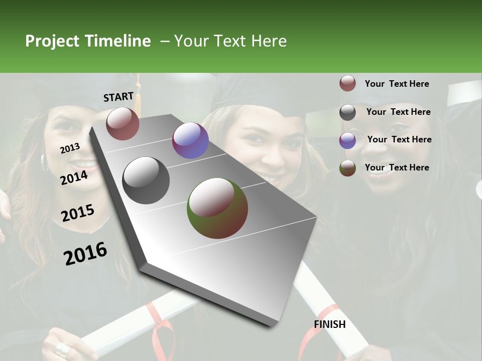 A Group Of Young Women In Graduation Gowns Posing For A Picture PowerPoint Template