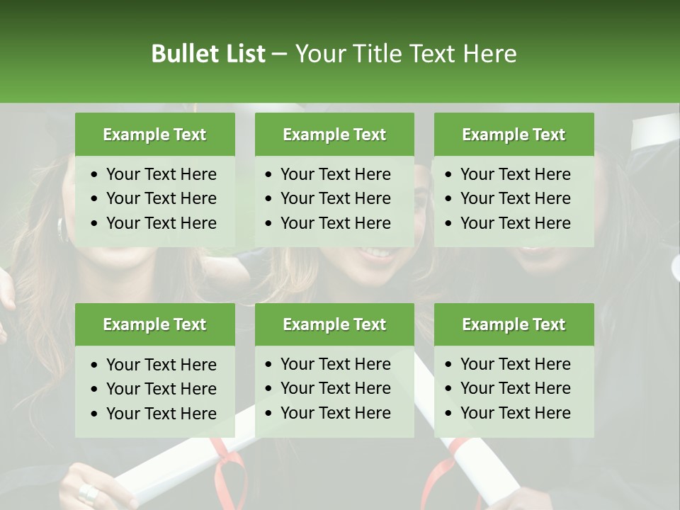 A Group Of Young Women In Graduation Gowns Posing For A Picture PowerPoint Template