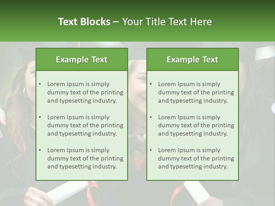 A Group Of Young Women In Graduation Gowns Posing For A Picture PowerPoint Template