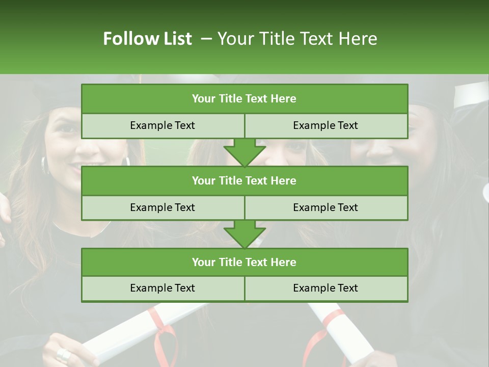 A Group Of Young Women In Graduation Gowns Posing For A Picture PowerPoint Template