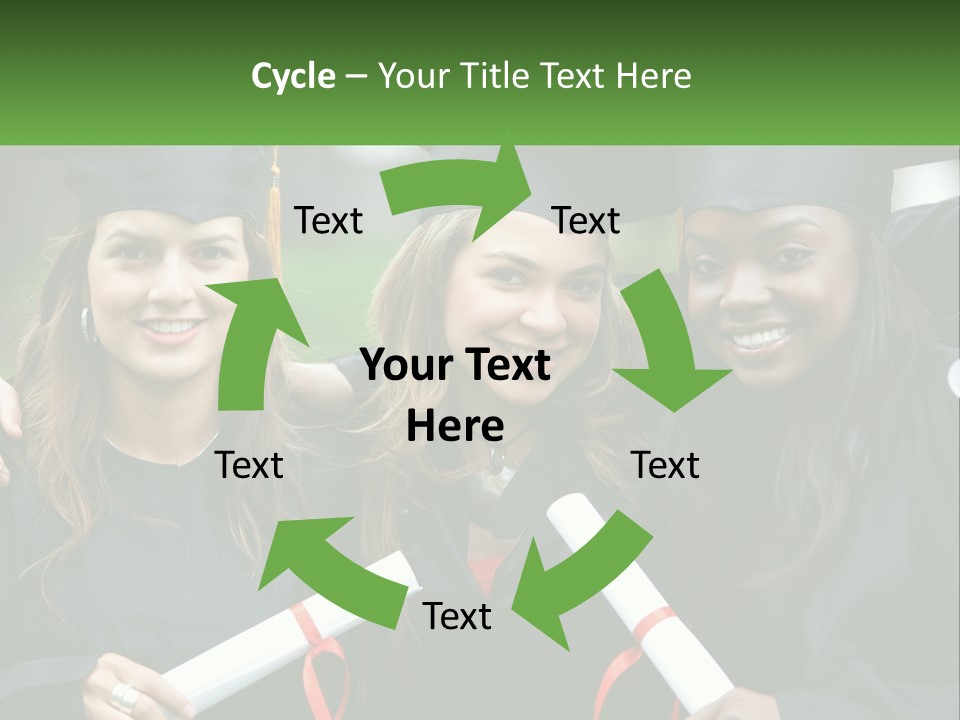 A Group Of Young Women In Graduation Gowns Posing For A Picture PowerPoint Template