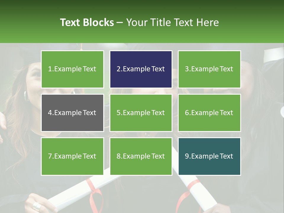 A Group Of Young Women In Graduation Gowns Posing For A Picture PowerPoint Template