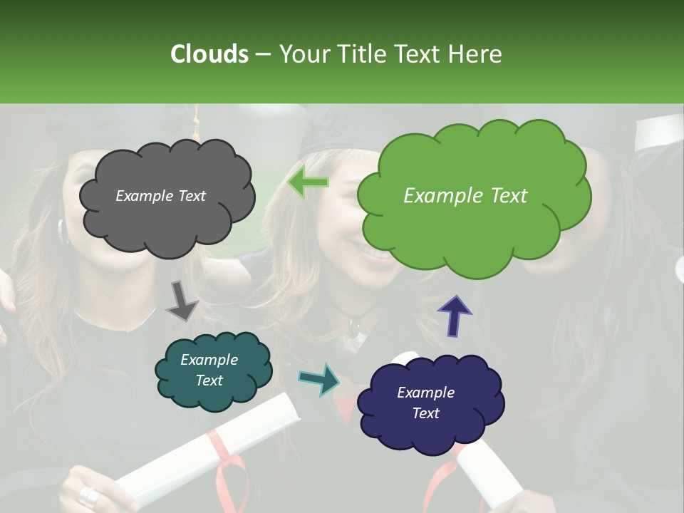 A Group Of Young Women In Graduation Gowns Posing For A Picture PowerPoint Template
