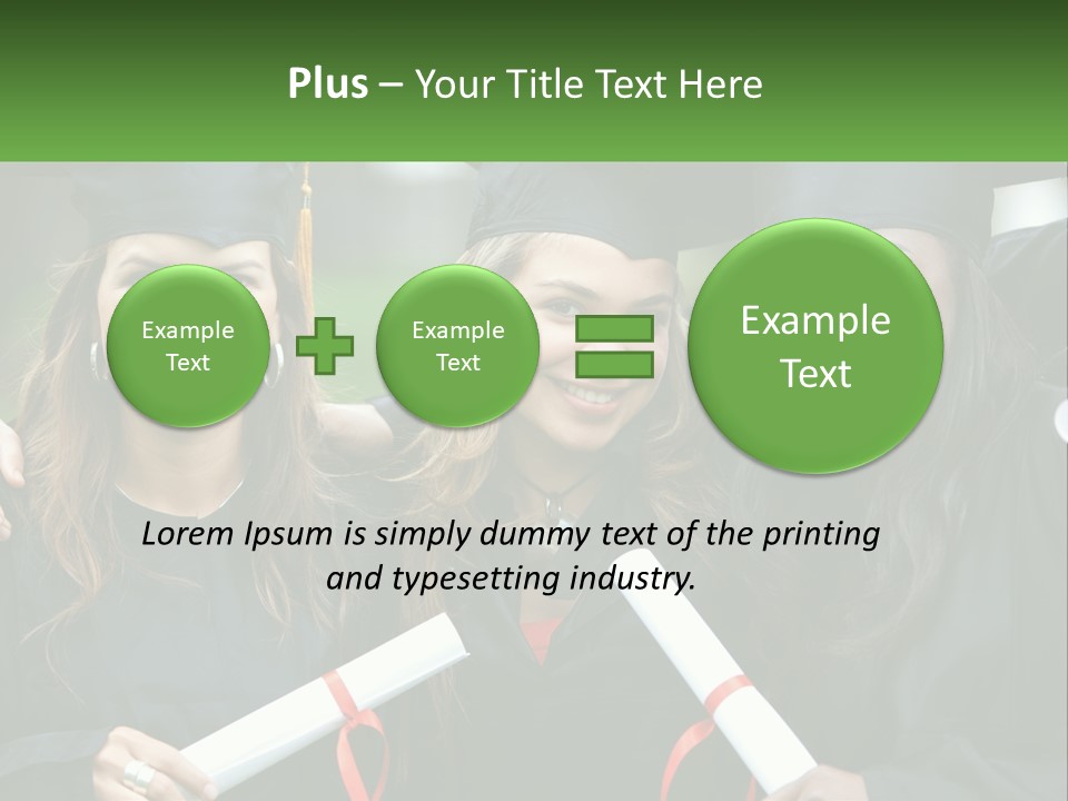 A Group Of Young Women In Graduation Gowns Posing For A Picture PowerPoint Template