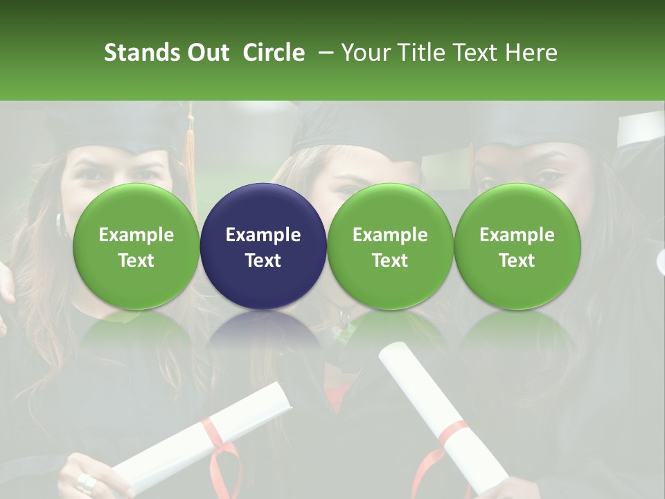 A Group Of Young Women In Graduation Gowns Posing For A Picture PowerPoint Template