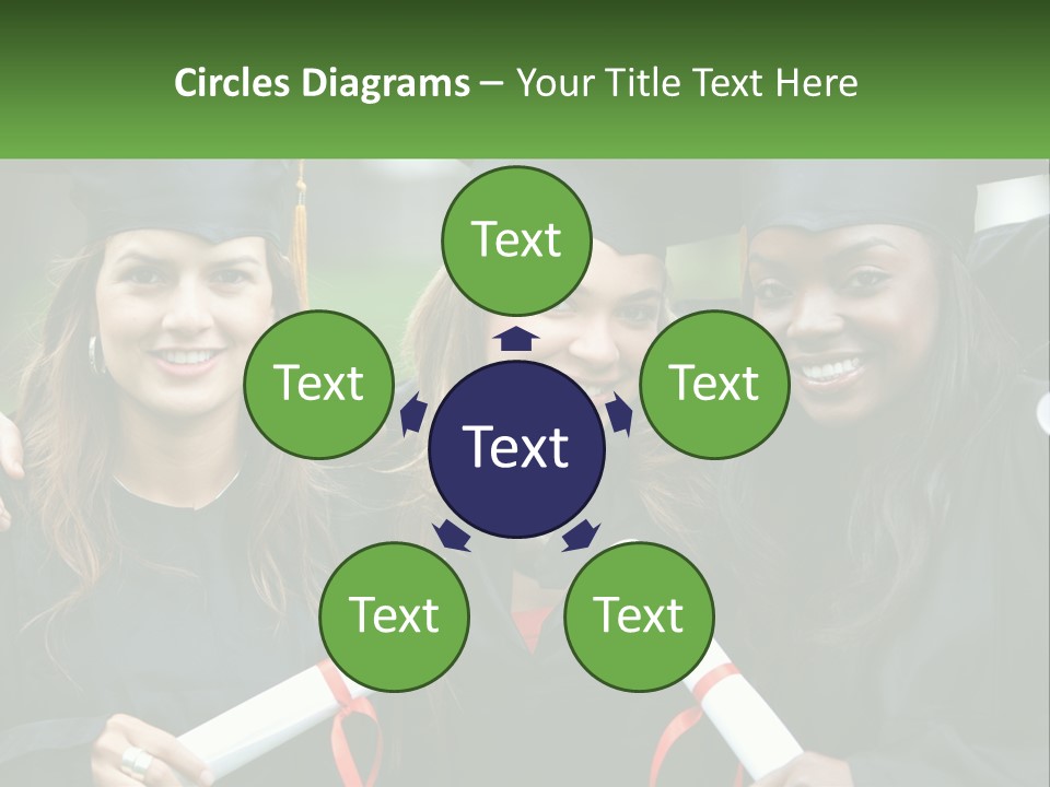 A Group Of Young Women In Graduation Gowns Posing For A Picture PowerPoint Template