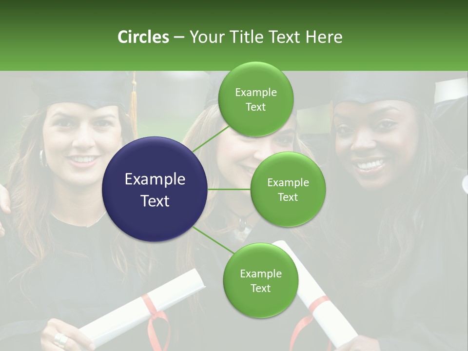 A Group Of Young Women In Graduation Gowns Posing For A Picture PowerPoint Template