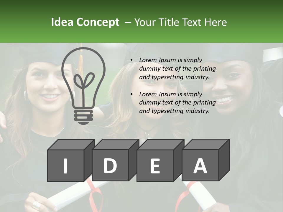 A Group Of Young Women In Graduation Gowns Posing For A Picture PowerPoint Template