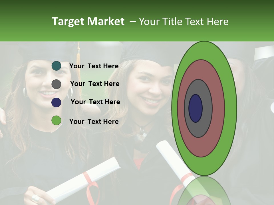 A Group Of Young Women In Graduation Gowns Posing For A Picture PowerPoint Template