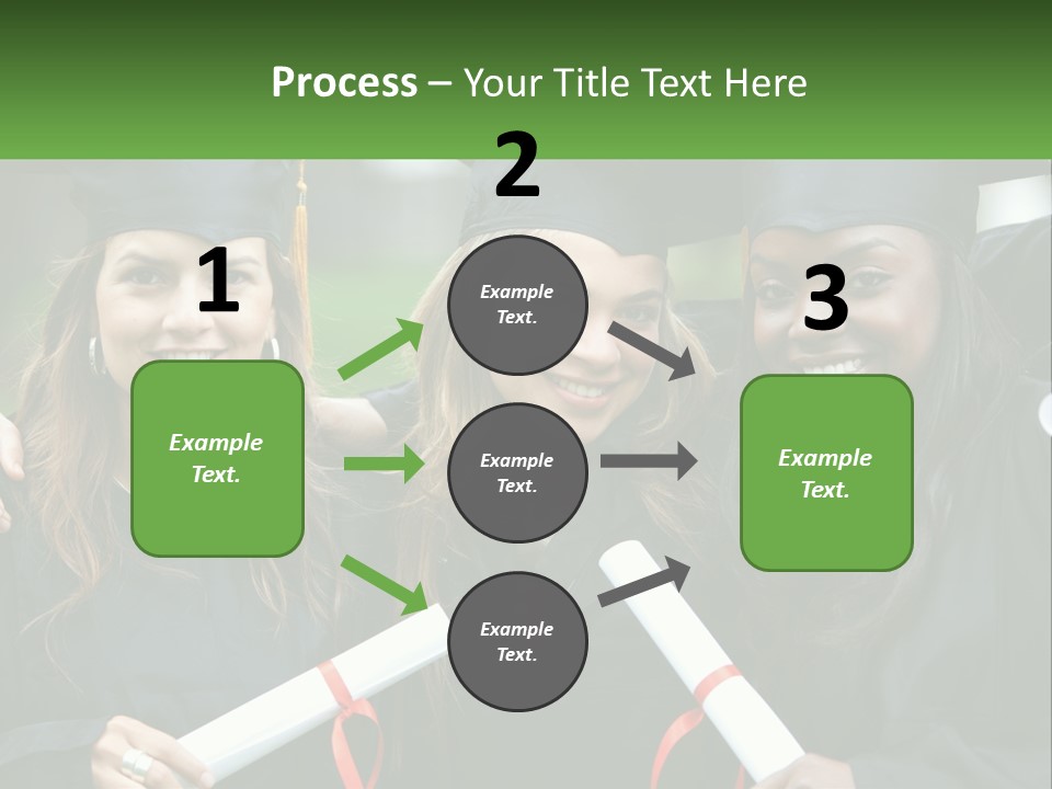 A Group Of Young Women In Graduation Gowns Posing For A Picture PowerPoint Template