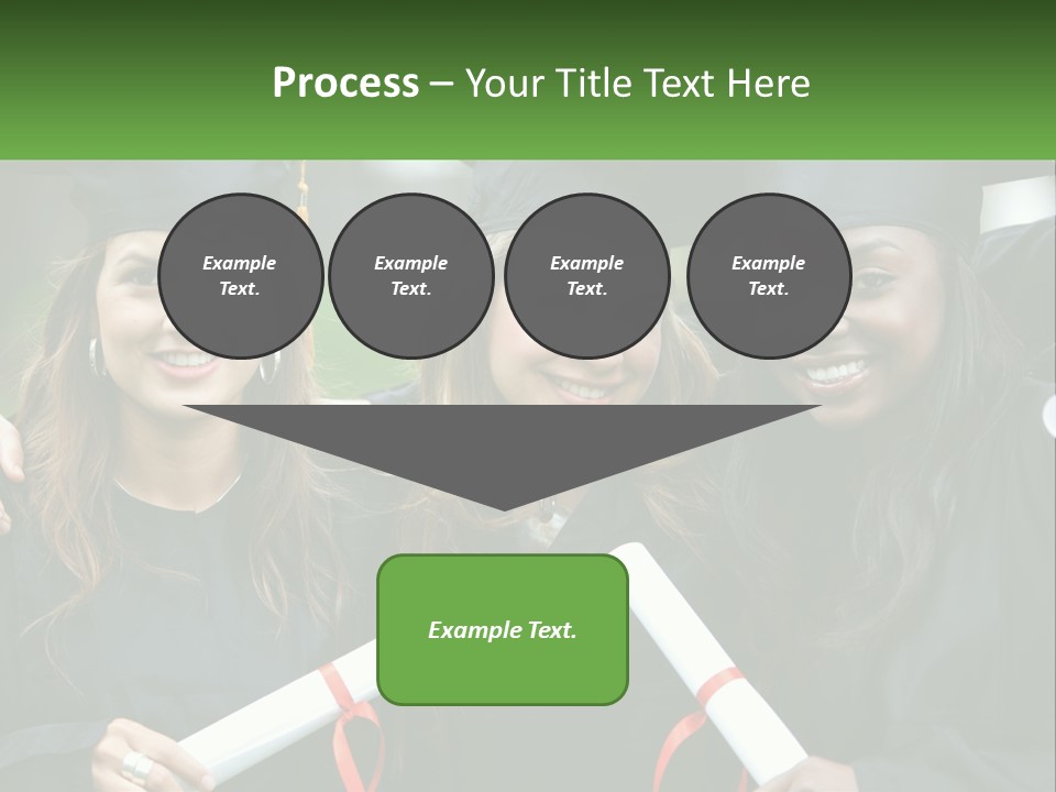 A Group Of Young Women In Graduation Gowns Posing For A Picture PowerPoint Template