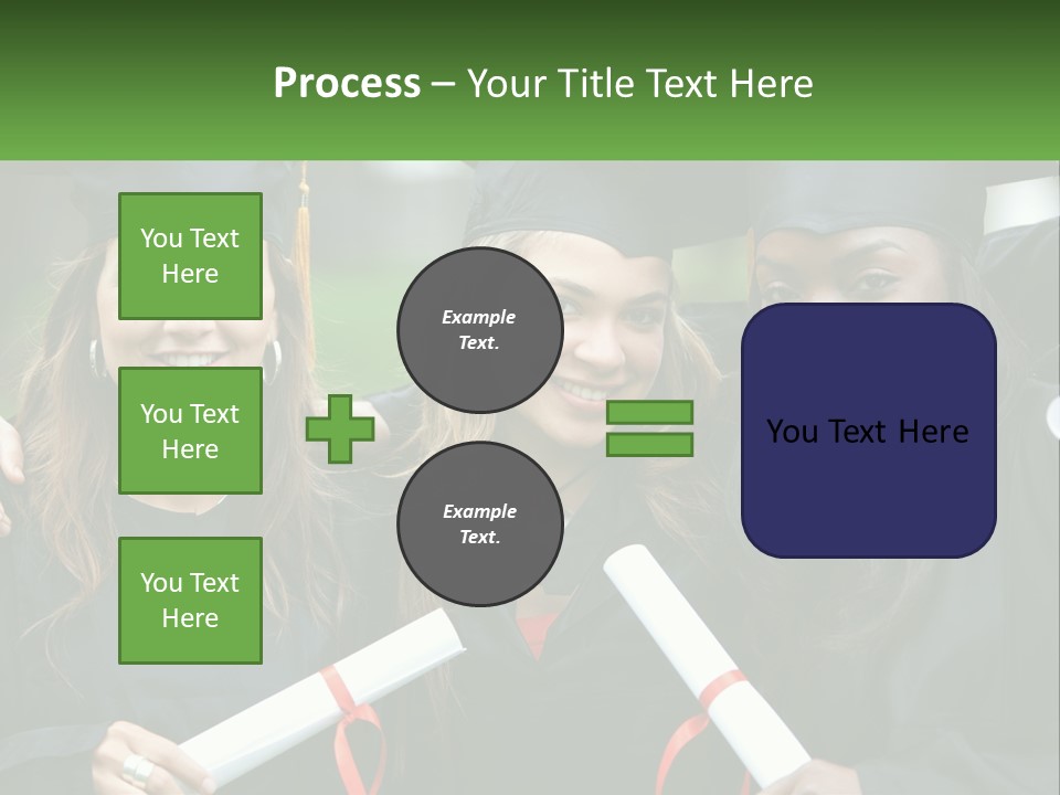 A Group Of Young Women In Graduation Gowns Posing For A Picture PowerPoint Template