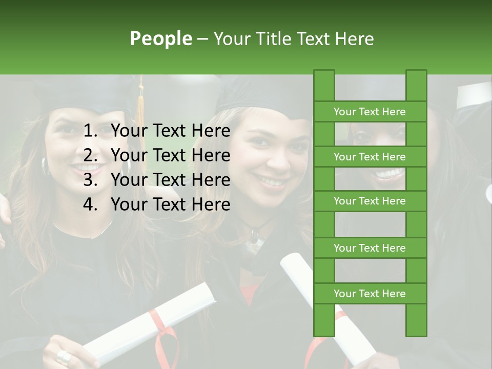 A Group Of Young Women In Graduation Gowns Posing For A Picture PowerPoint Template