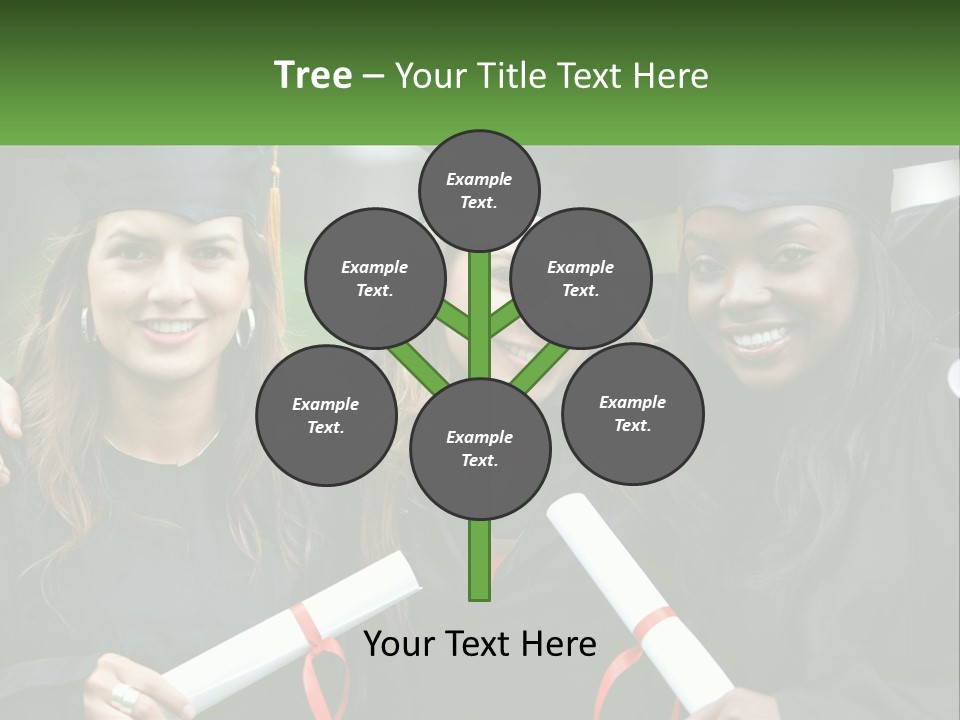 A Group Of Young Women In Graduation Gowns Posing For A Picture PowerPoint Template