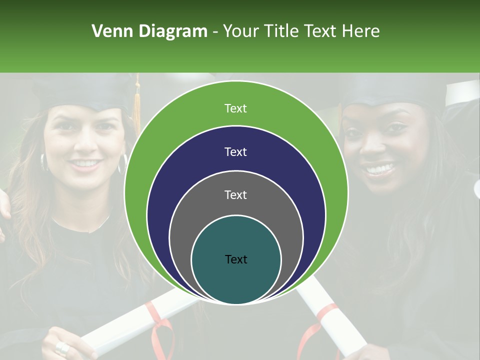A Group Of Young Women In Graduation Gowns Posing For A Picture PowerPoint Template