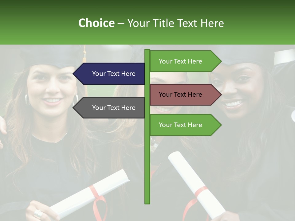 A Group Of Young Women In Graduation Gowns Posing For A Picture PowerPoint Template