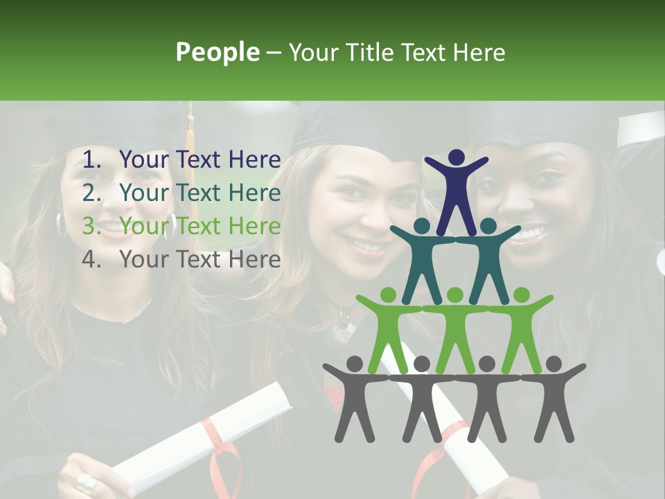 A Group Of Young Women In Graduation Gowns Posing For A Picture PowerPoint Template