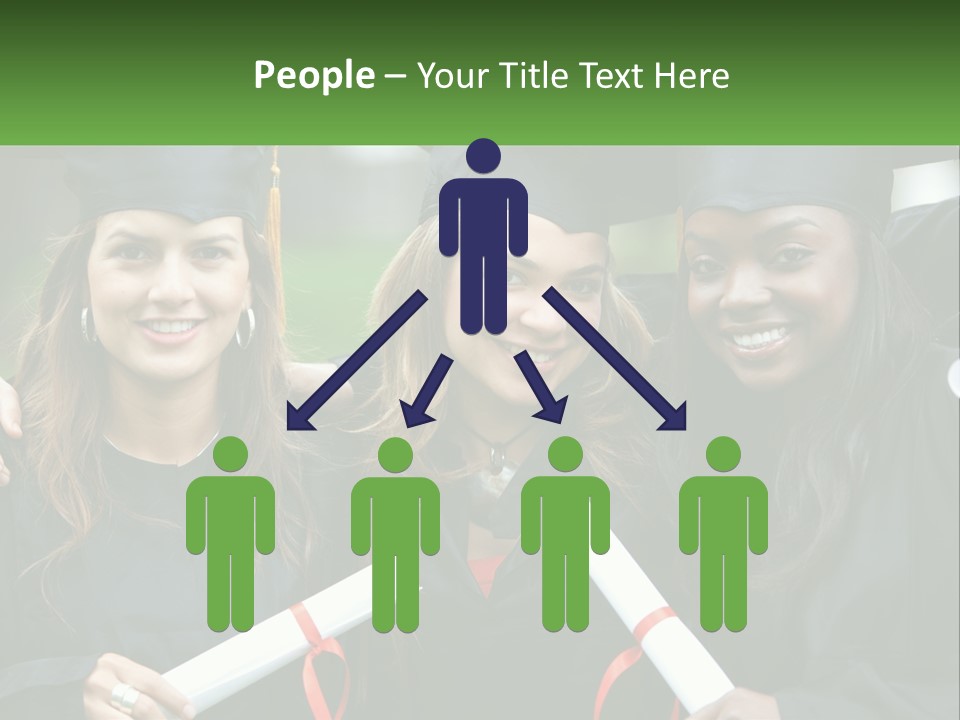 A Group Of Young Women In Graduation Gowns Posing For A Picture PowerPoint Template