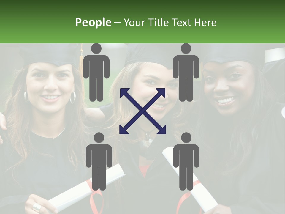 A Group Of Young Women In Graduation Gowns Posing For A Picture PowerPoint Template