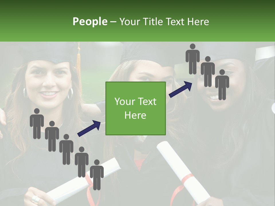 A Group Of Young Women In Graduation Gowns Posing For A Picture PowerPoint Template