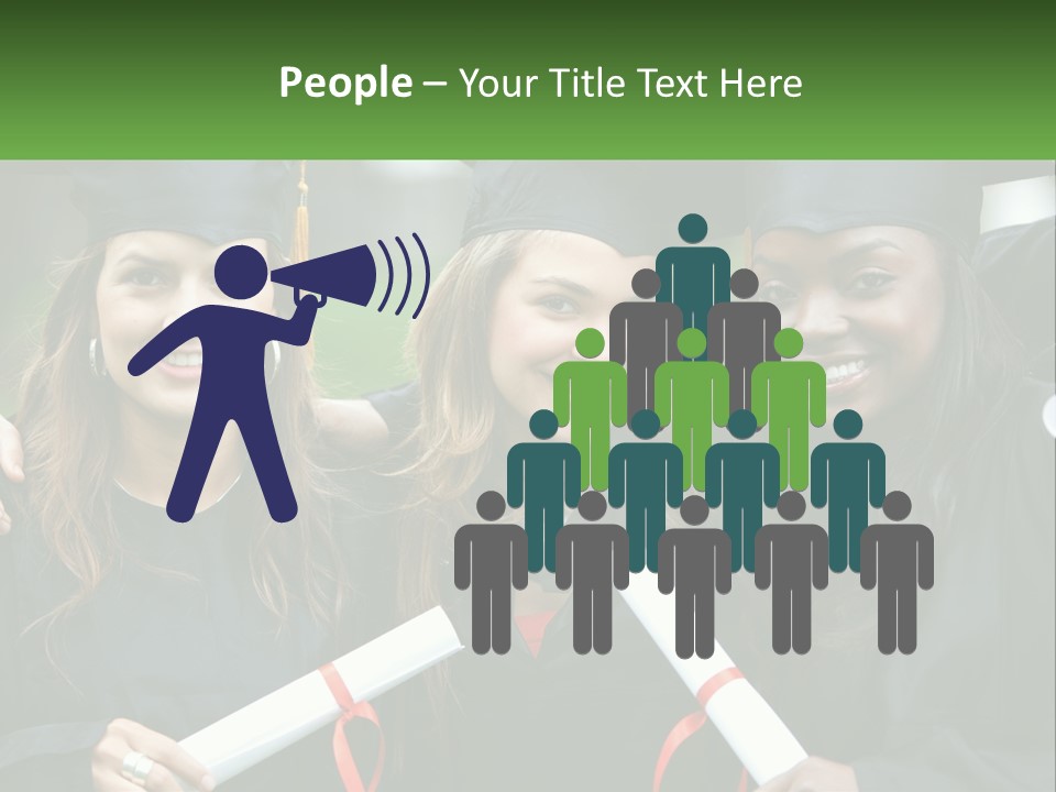 A Group Of Young Women In Graduation Gowns Posing For A Picture PowerPoint Template