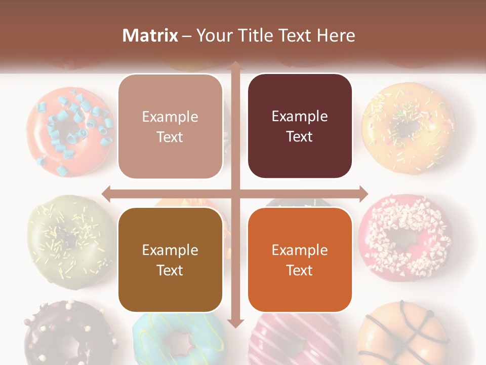 A Variety Of Donuts Are Arranged In A Row PowerPoint Template