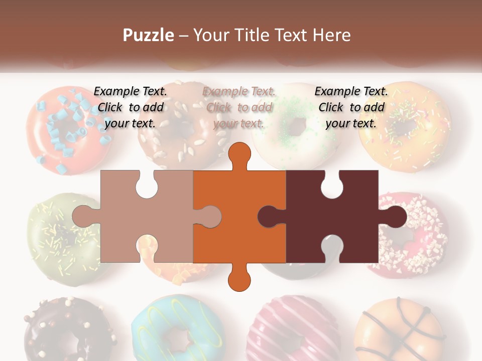 A Variety Of Donuts Are Arranged In A Row PowerPoint Template