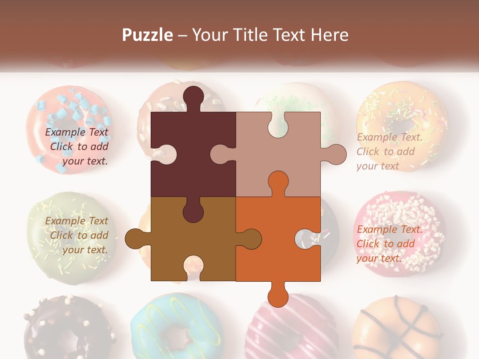 A Variety Of Donuts Are Arranged In A Row PowerPoint Template