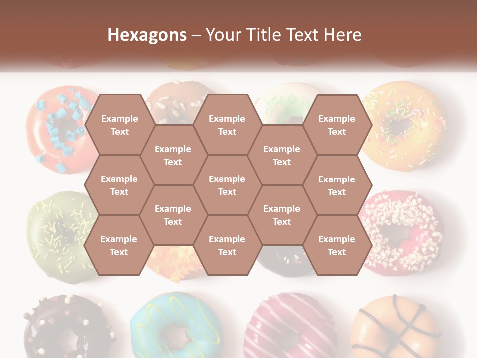 A Variety Of Donuts Are Arranged In A Row PowerPoint Template
