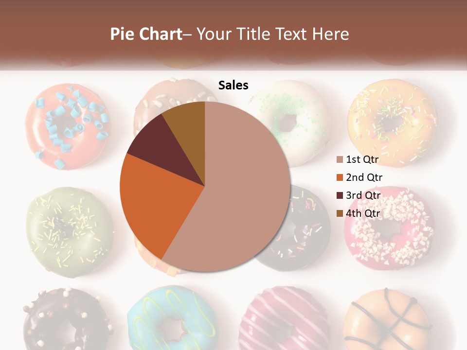A Variety Of Donuts Are Arranged In A Row PowerPoint Template