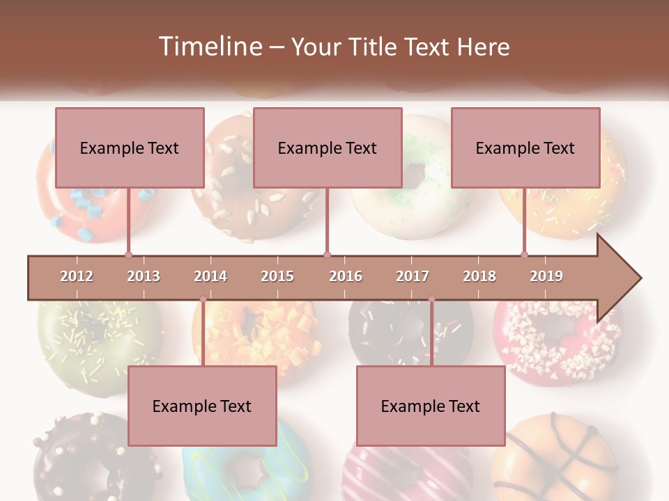 A Variety Of Donuts Are Arranged In A Row PowerPoint Template