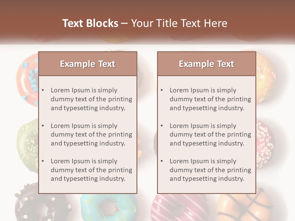 A Variety Of Donuts Are Arranged In A Row PowerPoint Template
