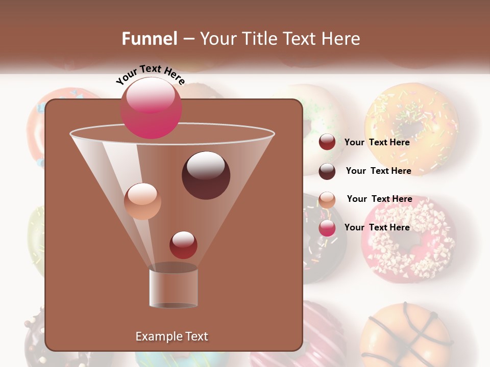 A Variety Of Donuts Are Arranged In A Row PowerPoint Template