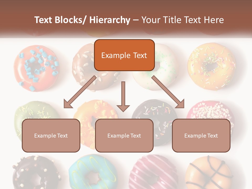 A Variety Of Donuts Are Arranged In A Row PowerPoint Template