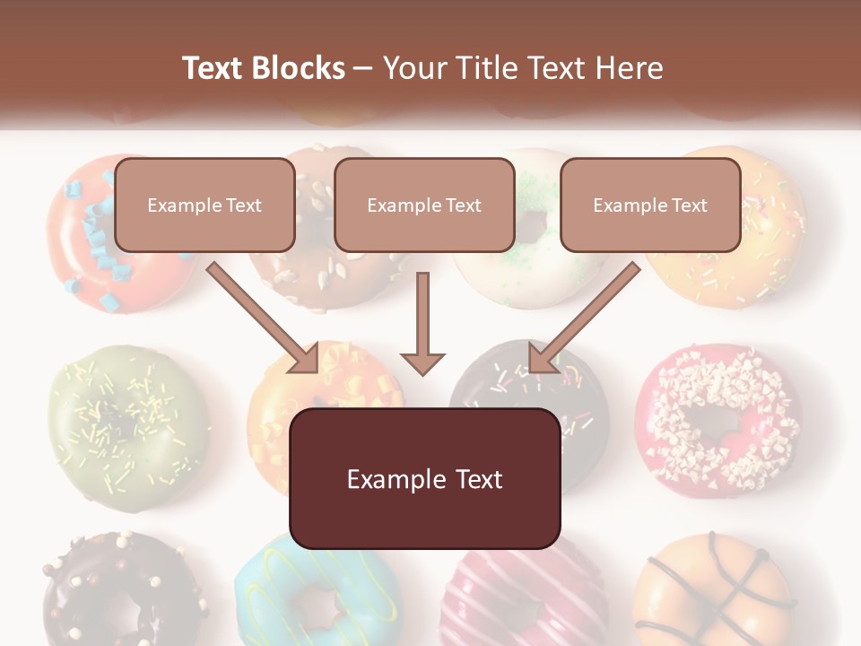 A Variety Of Donuts Are Arranged In A Row PowerPoint Template