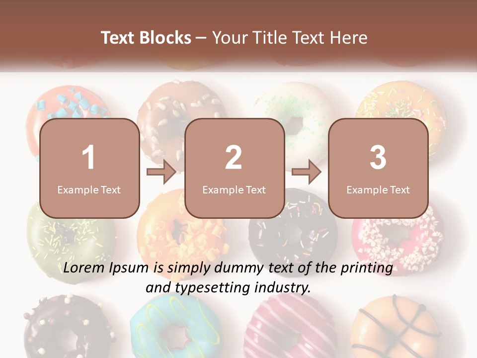 A Variety Of Donuts Are Arranged In A Row PowerPoint Template