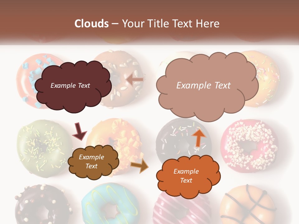 A Variety Of Donuts Are Arranged In A Row PowerPoint Template