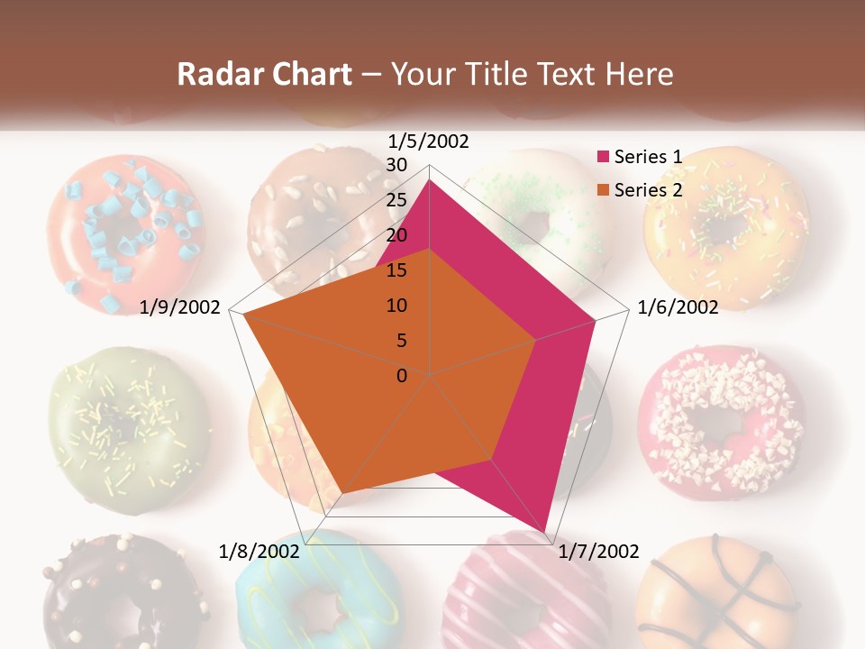 A Variety Of Donuts Are Arranged In A Row PowerPoint Template