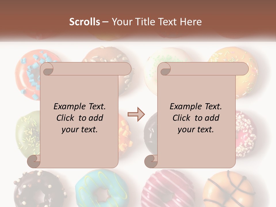 A Variety Of Donuts Are Arranged In A Row PowerPoint Template