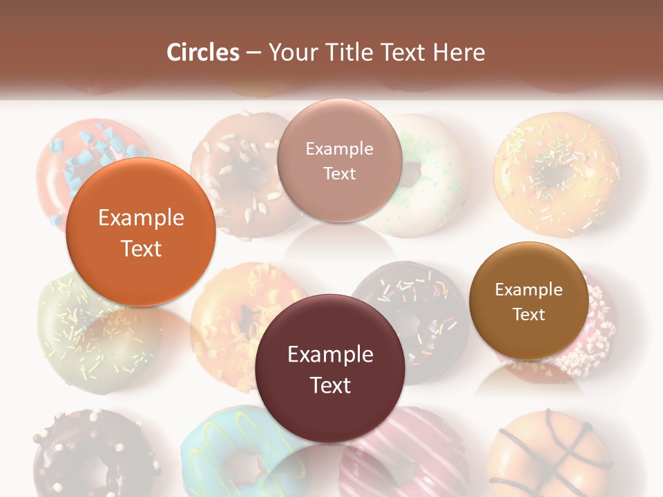 A Variety Of Donuts Are Arranged In A Row PowerPoint Template