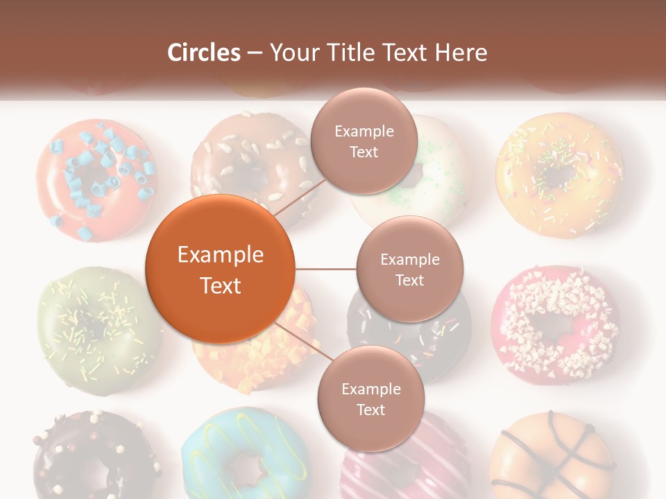 A Variety Of Donuts Are Arranged In A Row PowerPoint Template